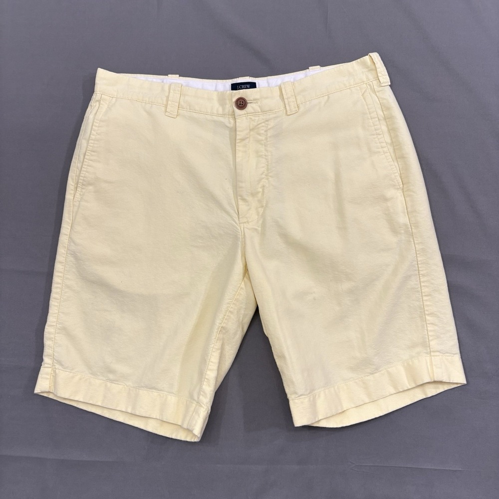 J.Crew Shorts Mens Size 32w Yellow Sun Washed Oxford Cotton Chino Preppy 37201